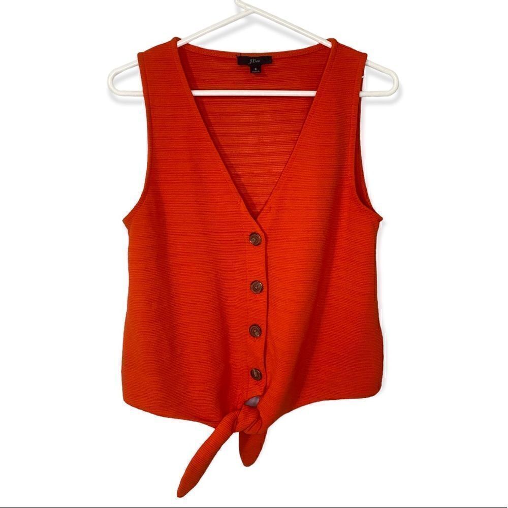 J. Crew textured tie front tank top vest